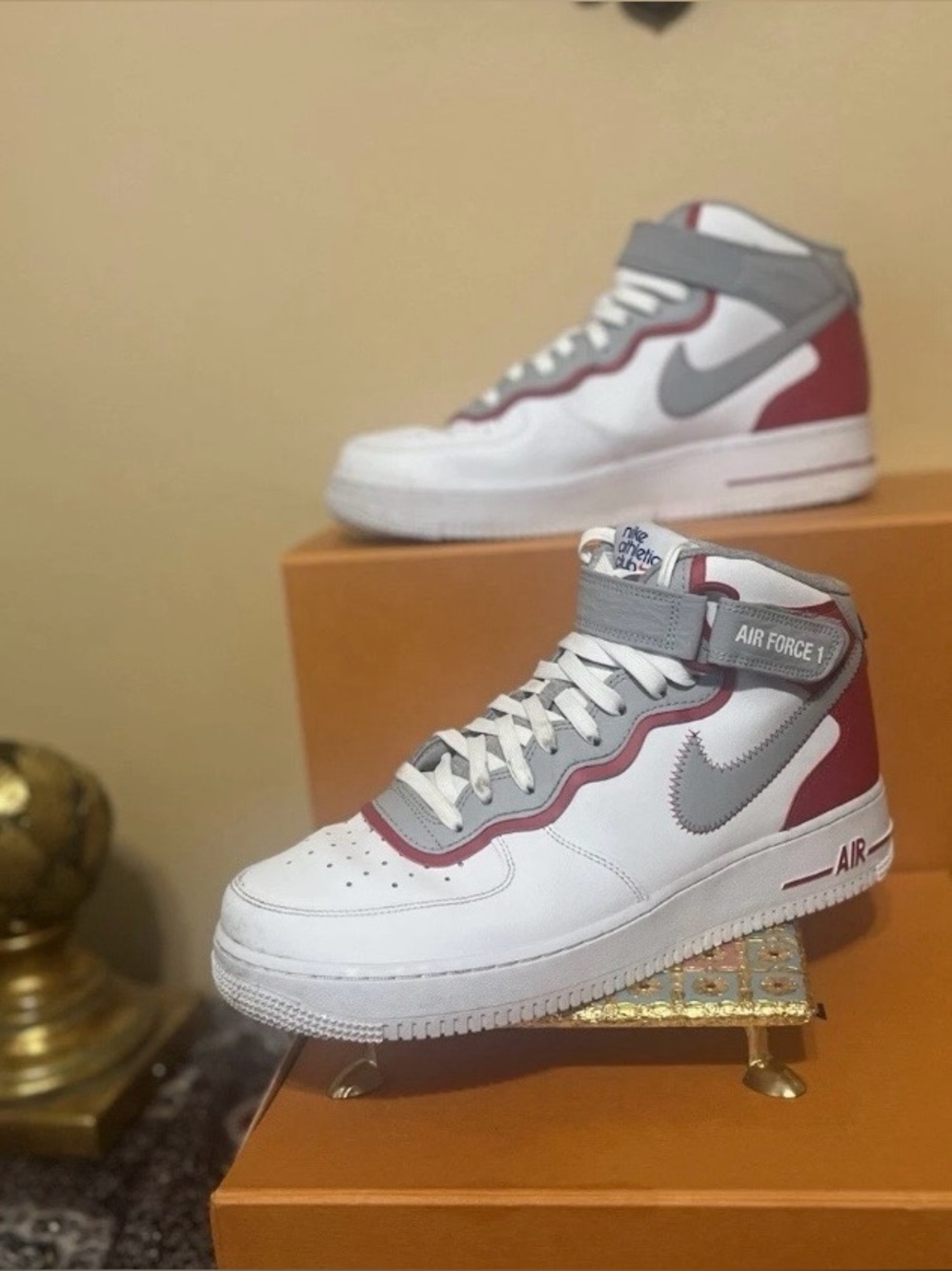 Nike Air Force 1 High '07 LV8 Athletic Club White Red Grey DH7451-100 Size 10.5